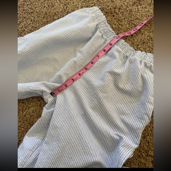 Cali 1850 Striped Side Tie Pull-On Cotton Pants - Light Blue Size Small - Picture 11 of 12